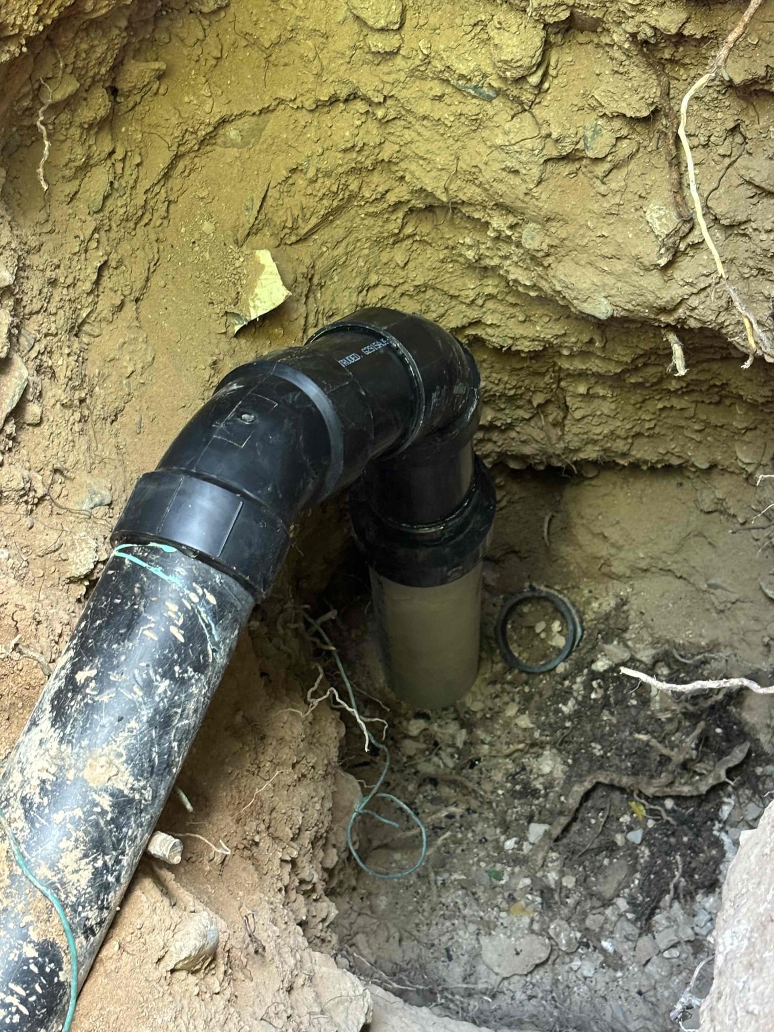 Sewer line after a traditional sewer line repair