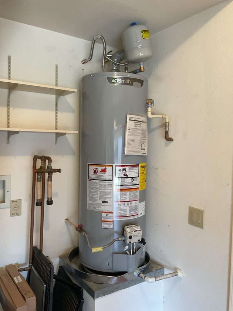 AOSmith water heater after repairs.