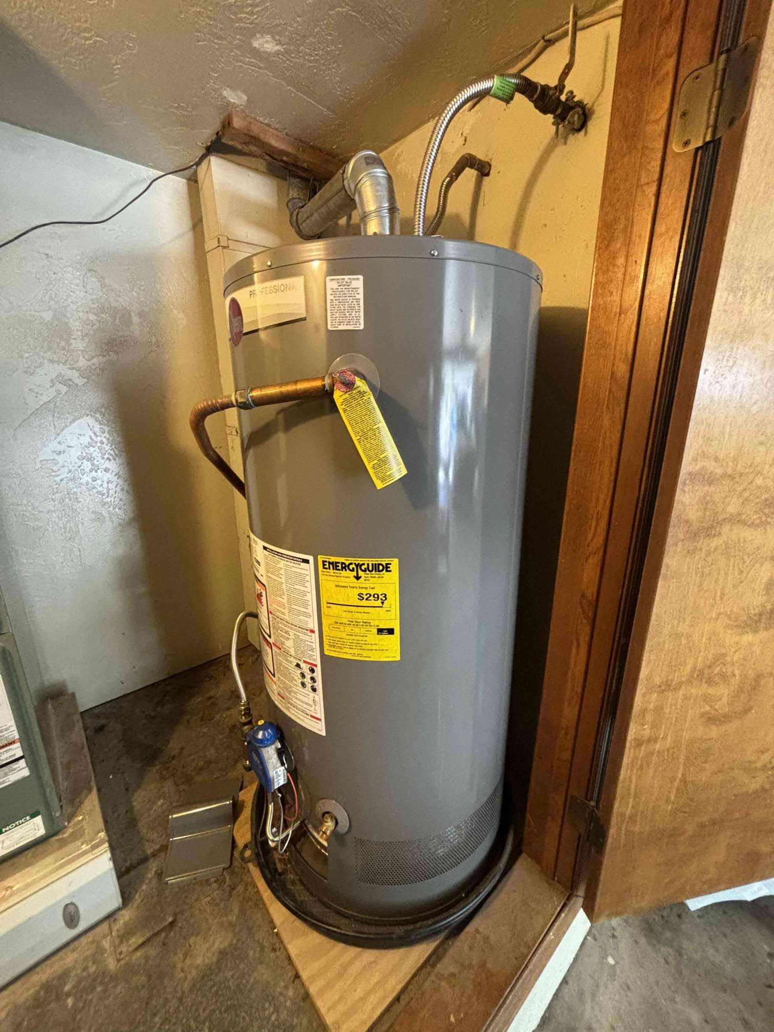 Rheem water heater after installation.