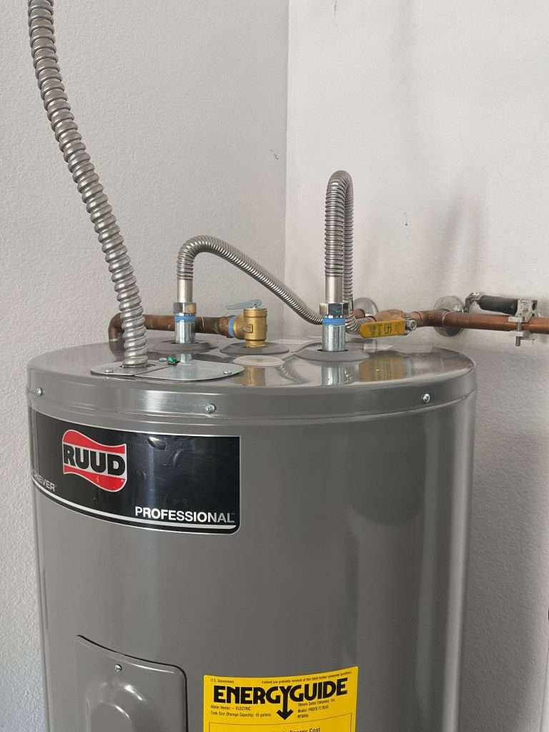 Ruud water heater after repairs.