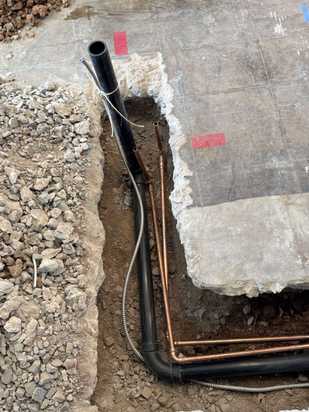 buried sewer line after a pipe replacement.