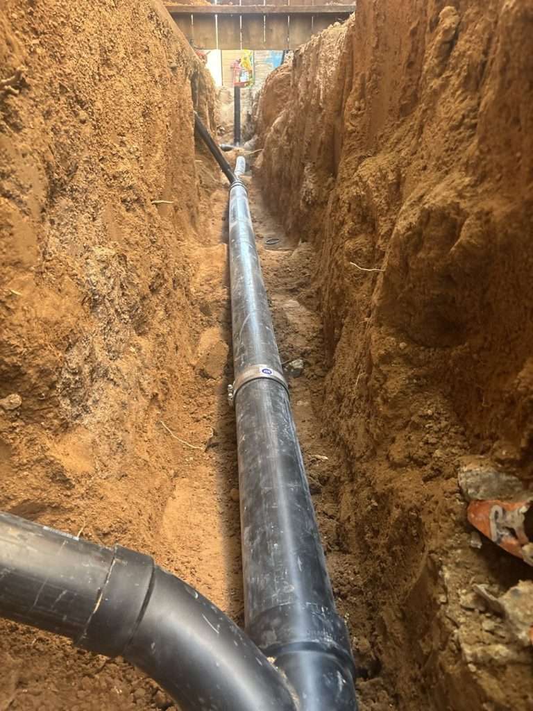 sewer line in the ground